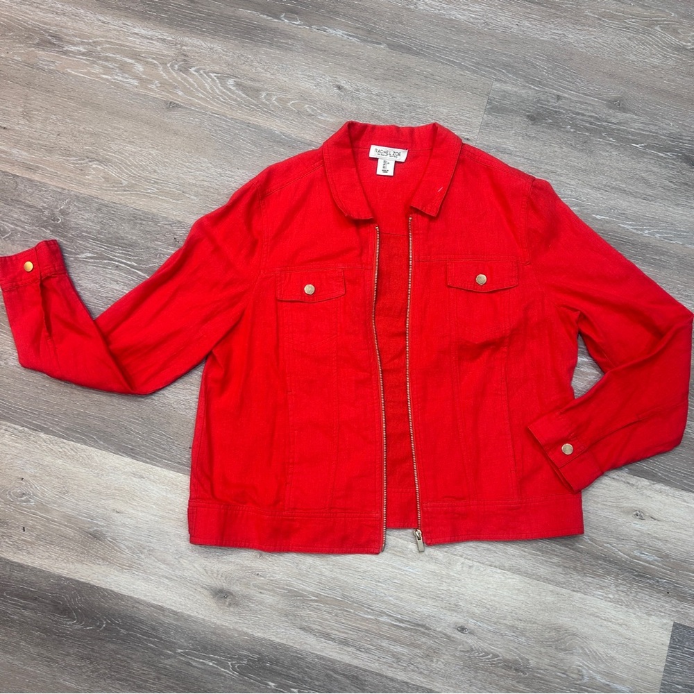 🧥 Rachel Zoe Red Utility Jacket – Size L
Lightweight